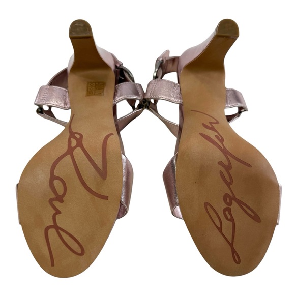 NWOT Karl Lagerfeld Paris Cieone Metallic Leather Ankle Strap Sandals Size 8.5M - Picture 11 of 16